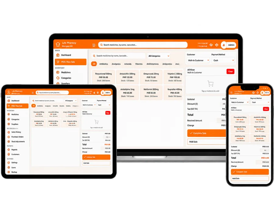 Pharmacy management system built by NexoraTech